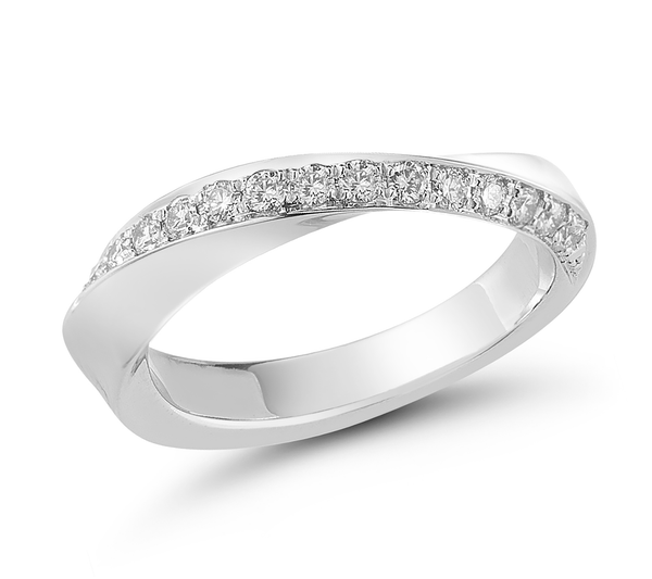 On the Edge Diamond and Platinum Engagement Ring by Diana Vincent