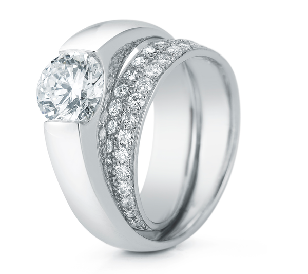 Continuum Diamond Engagement Ring with Pave by Diana Vincent