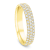 Classic French Cut 3 Row Diamond Pave Wedding Band in 18KT Yellow Gold by Diana Vincent