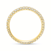 Classic French Cut 3 Row Diamond Pave Wedding Band in 18KT Yellow Gold by Diana Vincent