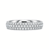 Classic Diamond 3 Row Pavé Anniversary Band