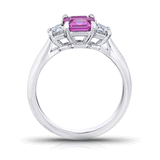 Shop the Classic Pink Sapphire and Diamond Platinum Engagement Ring Online