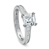 Shop the Asscher Cut Diamond Engagement Ring with Baguette Channel set Diamond Band Online