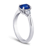 Shop the Classic Blue Sapphire and Diamond Three Stone Platinum Engagement Ring Online