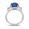 Shop the Classic Blue Sapphire and Diamond Three Stone Platinum Engagement Ring Online