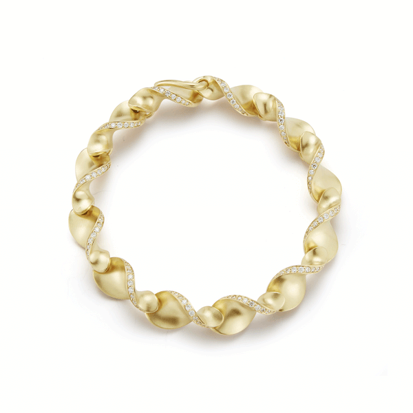 Shop the On The Edge Diamond and Yellow Gold Bracelet Online