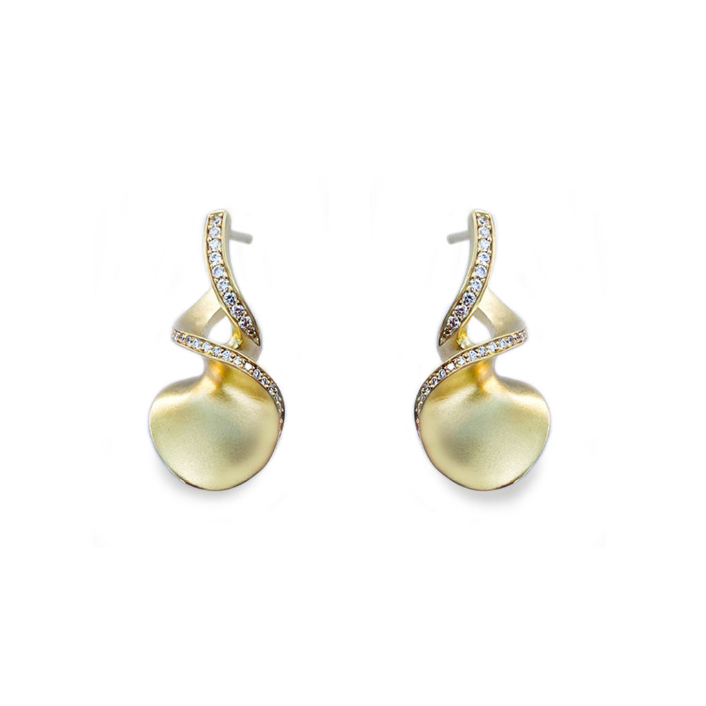 Shop the On The Edge Diamond and Yellow Gold Post Earrings Online