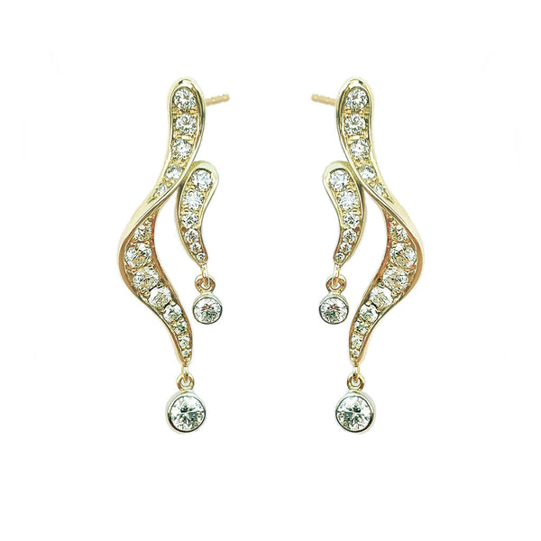 Diana Vincent Original Design Post Earrings in 18Kt Gold and Diamond