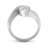 Diamond & Platinum Contour Solitaire Engagement Ring Side View