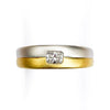 Unisex Yellow and White Gold Two Tone Diamond Baguette Wedding Band by Diana Vincent