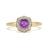 Steller Flare Natural Pink Sapphire Gemstone and Diamond Engagement or Cocktail Ring by Diana Vincent