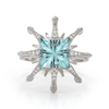 Aquamarine Gemstone and Diamond Starburst Ring by Diana Vincent