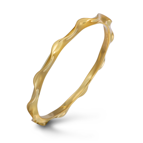 On the Edge Curve Design Yellow Gold Bracelet
