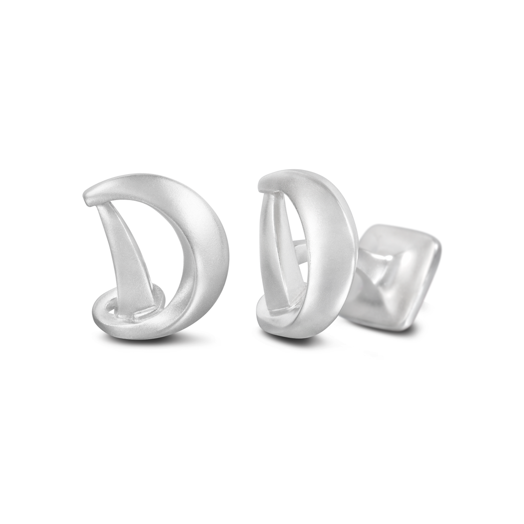 Signature Sterling Silver or Gold Men's Cufflink Letter D