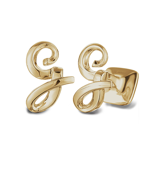 Signature Sterling Silver or Gold Men's Cufflink Letter G