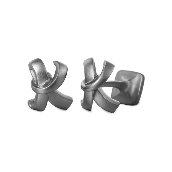 Signature Oxidized Sterling Silver or Gold Men's Cufflink Letter K