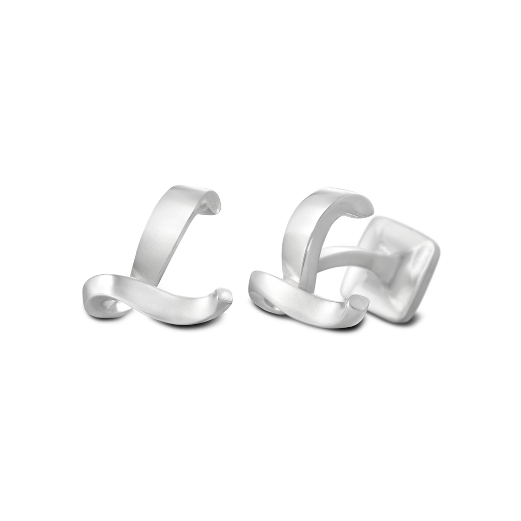Signature Sterling Silver or Gold Men's Cufflink Letter L