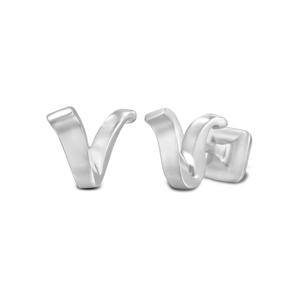 Signature Sterling Silver or Gold Men's Cufflink Letter V