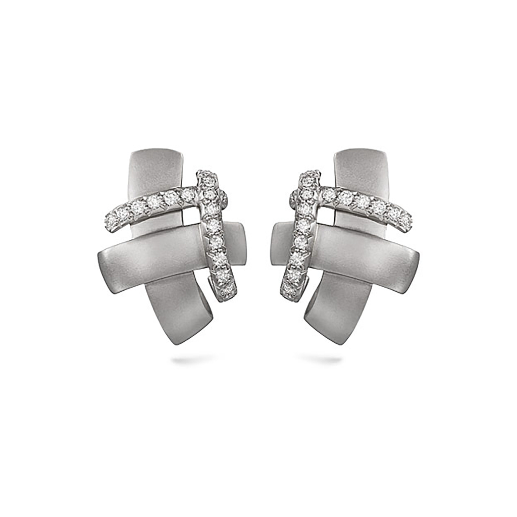 Girl Interrupted Diamond and White Gold Earrings by Diana Vincent
