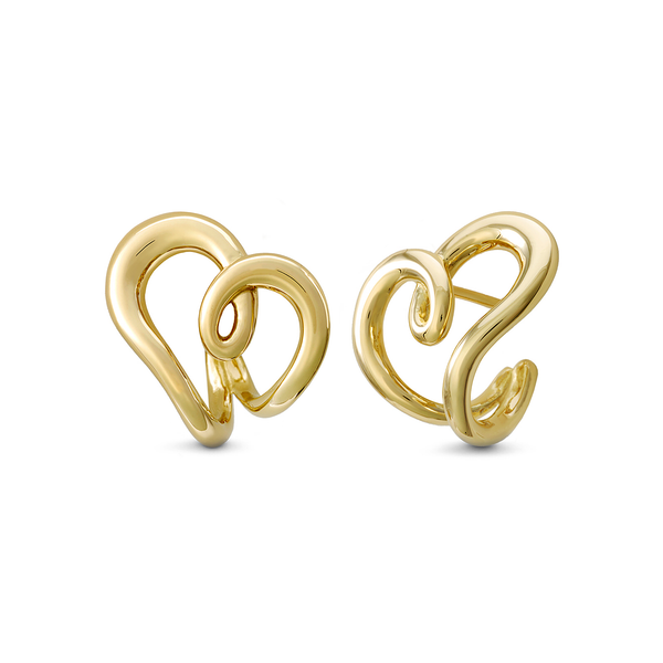 Heart Love Design Earrings in Yellow Gold by Diana Vincent