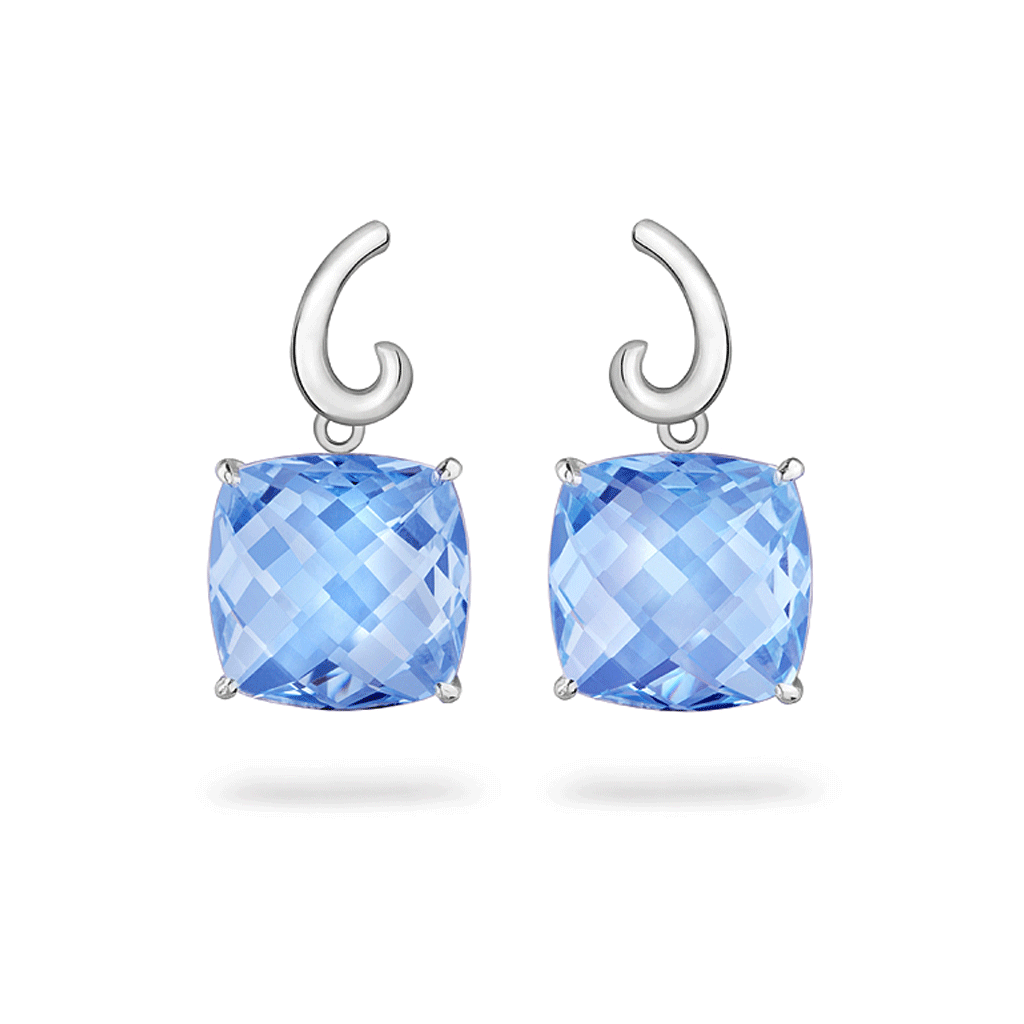 Silver Blue Topaz Gemstone Earrings by Diana Vincent