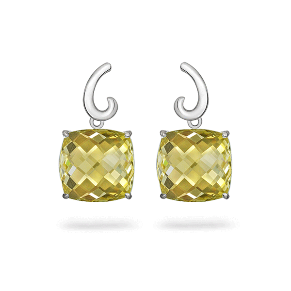  Silver Lemon Quartz Gemstone Earrings by Diana Vincent