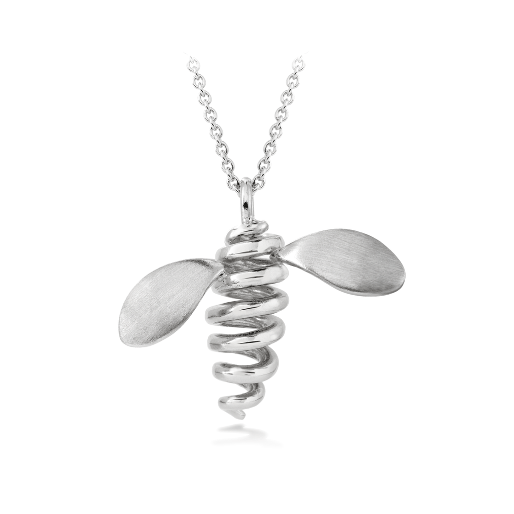 Unique Bee Large White Gold Pendant by Diana Vincent