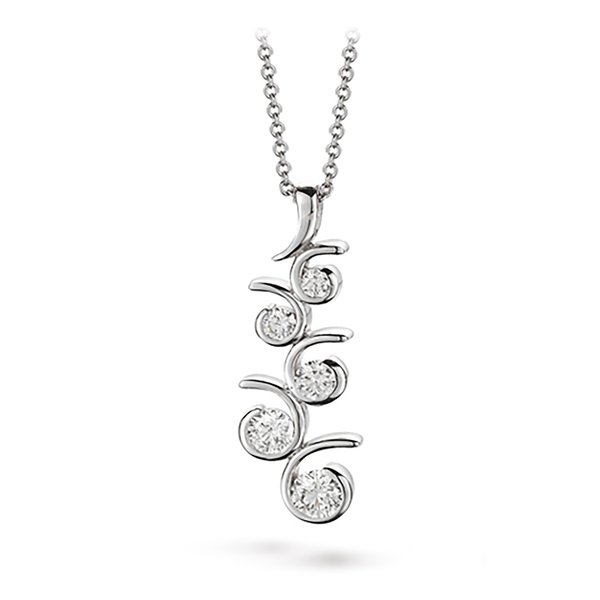 Contour Large Diamonds and White Gold Journey Pendant Necklace by Diana Vincent