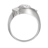 Contour Three Stone Round Diamond Engagement Ring Side View