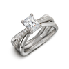 Unique Aura Emerald Cut Engagement Ring with Single Row Diamond Shank