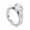 Entre Nous Solitaire Inside Pave Diamond Line Engagement Ring View