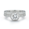 Shop the Entre Nous Round Diamond Engagement Ring with Diamond Halo and Band Online