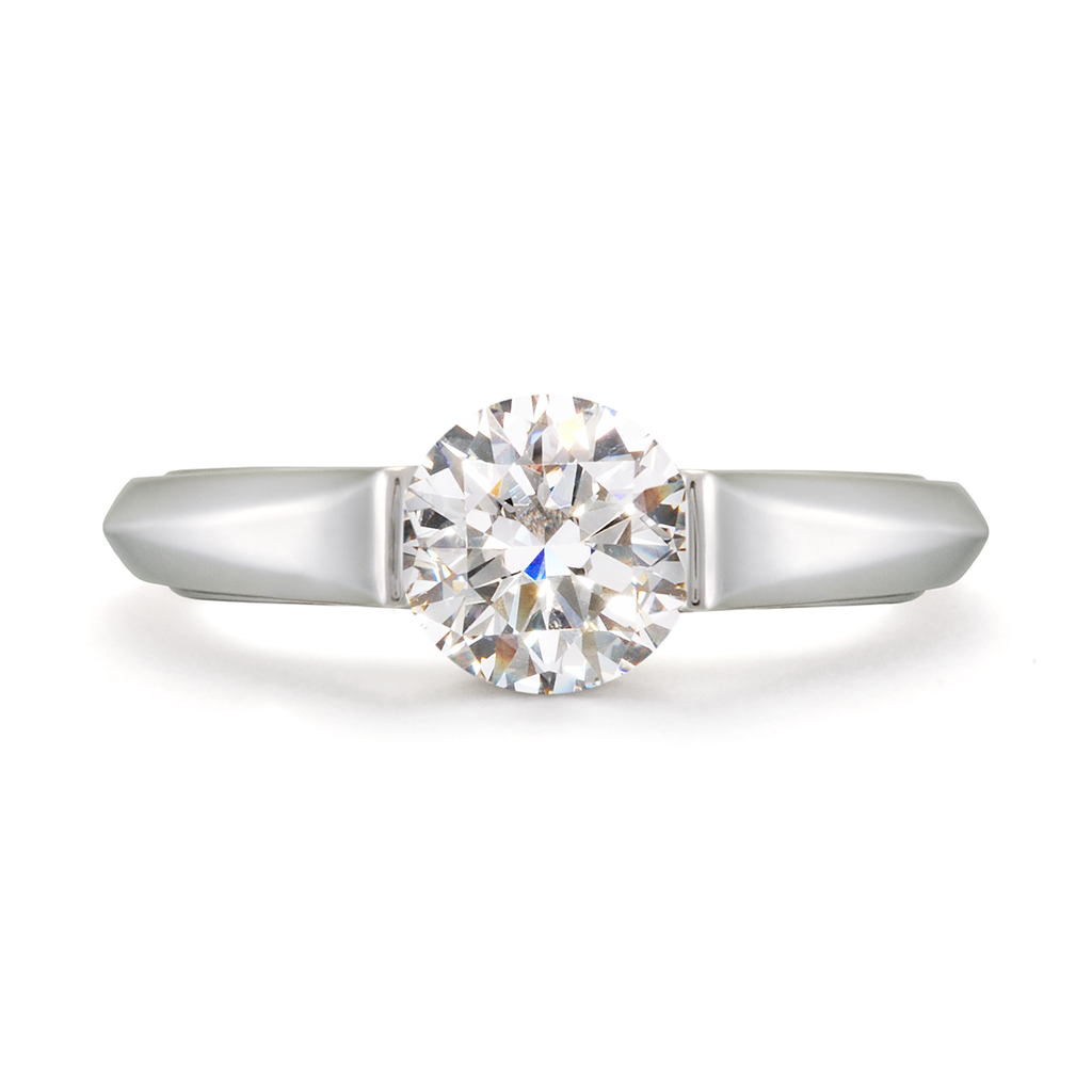 Interesting Setting Omega Solitaire Diamond Engagement Ring by Diana Vincent