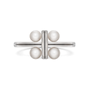 Girl Interrupted Pearls Cross Ring in White Gold by Diana Vincent