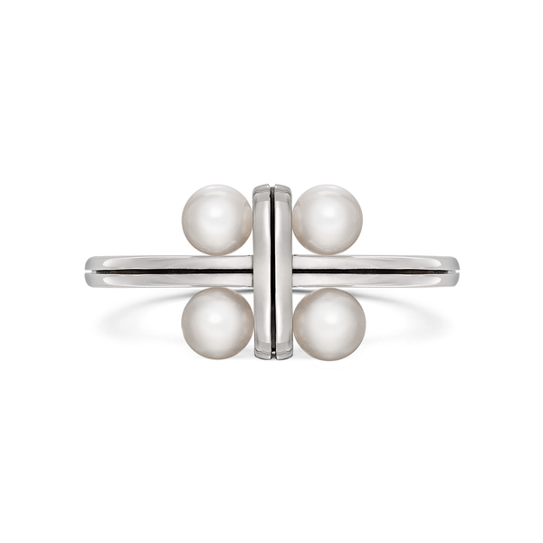 Girl Interrupted Pearls and Sterling Silver Cross Ring by Diana Vincent