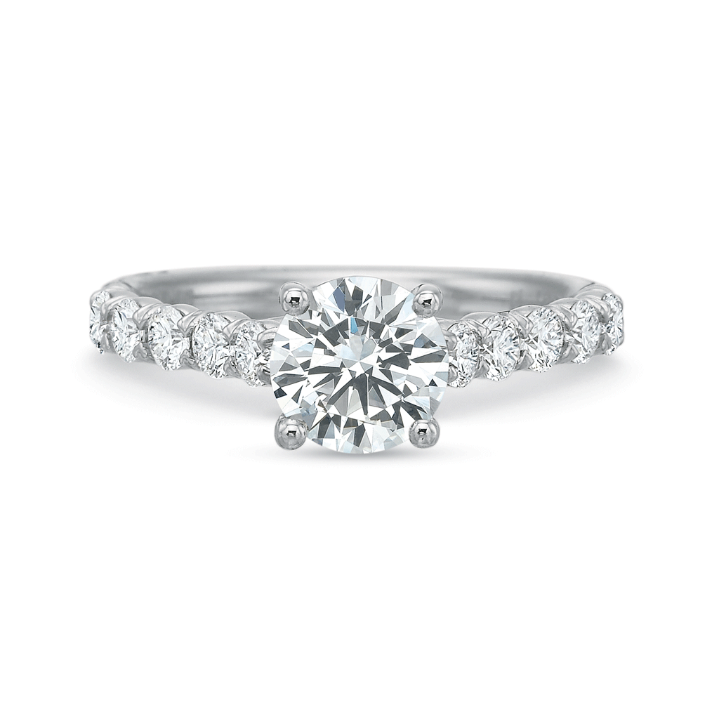 Shop the Classic Diamond Four Prong Diamond Band Engagement Ring Online