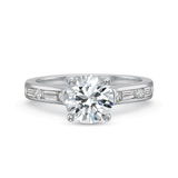 Shop the Diamond Engagement Ring with Channel set Alternating Diamond Band Online
