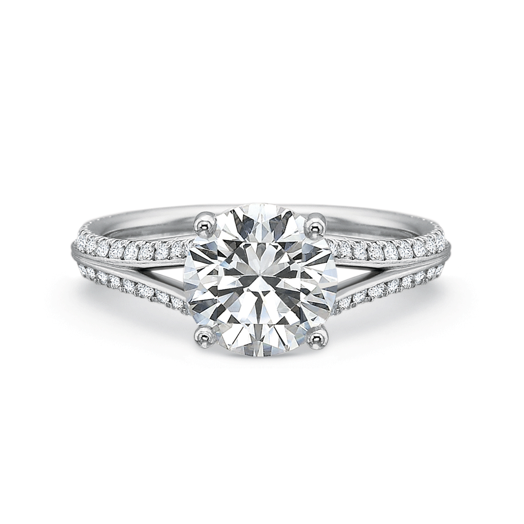 Shop the Diamond Engagement Ring with Split Diamond Band Online