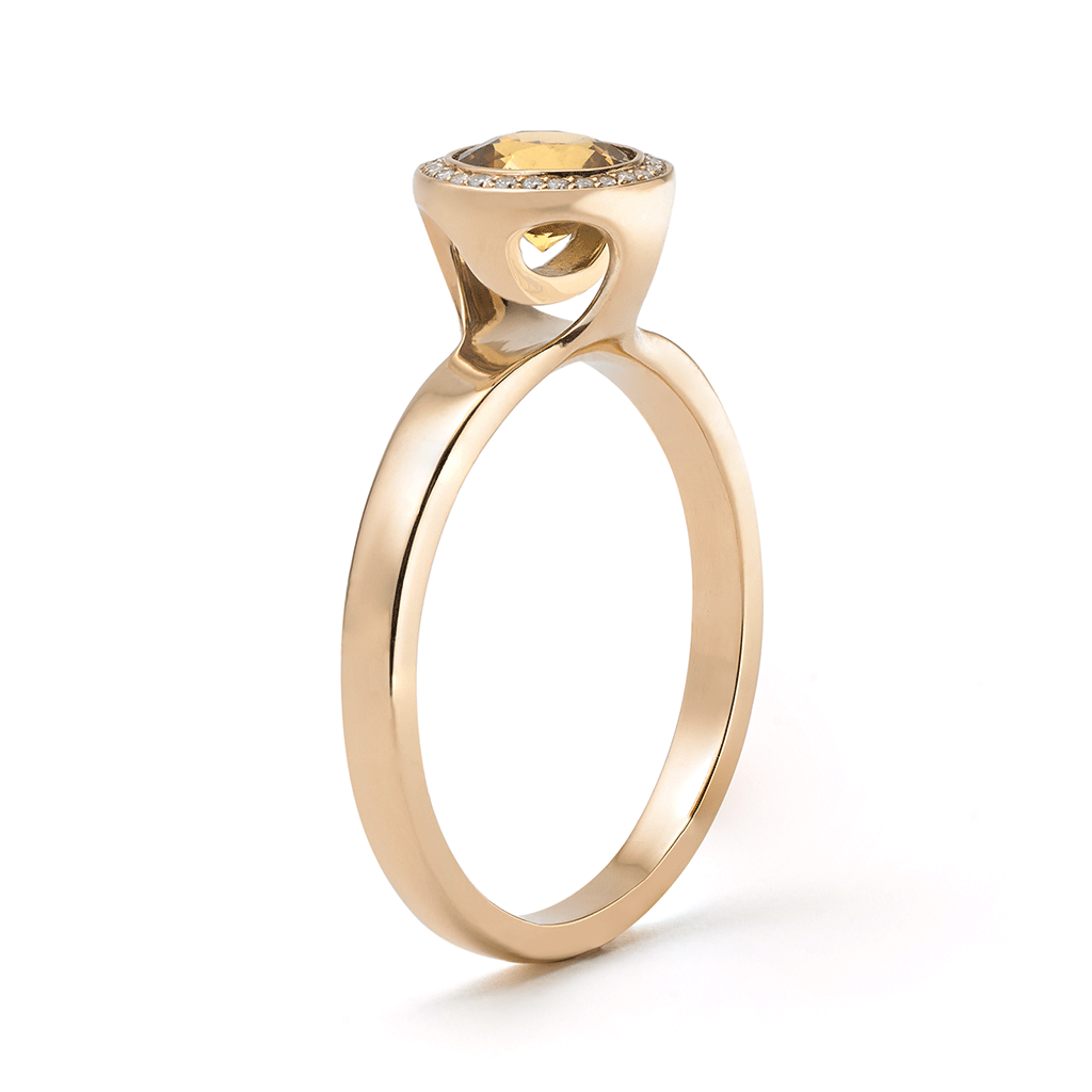 Shop the Original Natural Yellow Sapphire and Diamond Engagement Ring in Yellow Gold Online