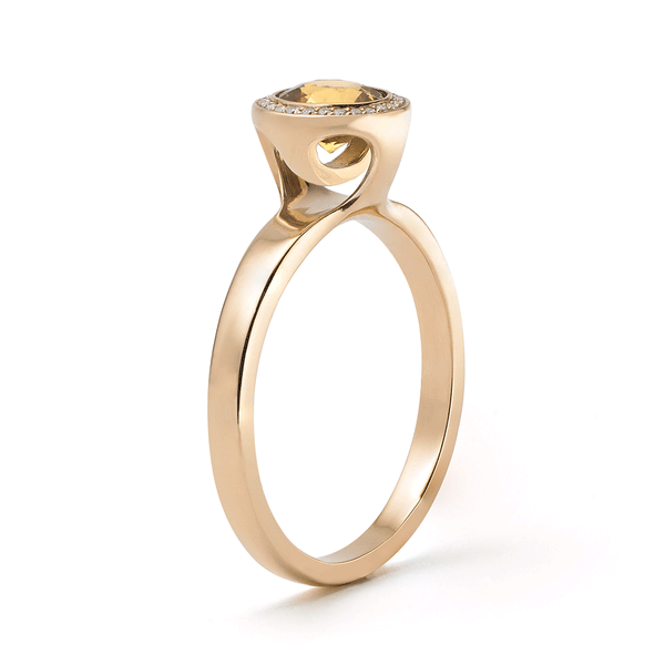 Shop the Original Natural Yellow Sapphire and Diamond Engagement Ring in Yellow Gold Online