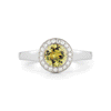 Shop the Yellow Sapphire and Diamond Alternative Engagement Ring in White Gold Online