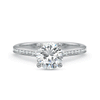 hop the Classic Diamond Four Prong Engagement Ring with Petite Diamond Band Online