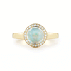 Shop the Rainbow Moonstone and Diamond Alternative Engagement Ring in Yellow Gold Online