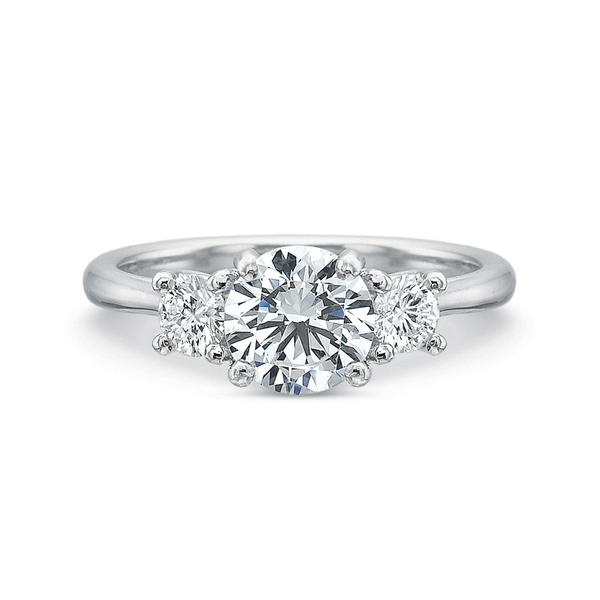 Shop the Classic Diamond Three Stone Platinum Engagement Ring Online
