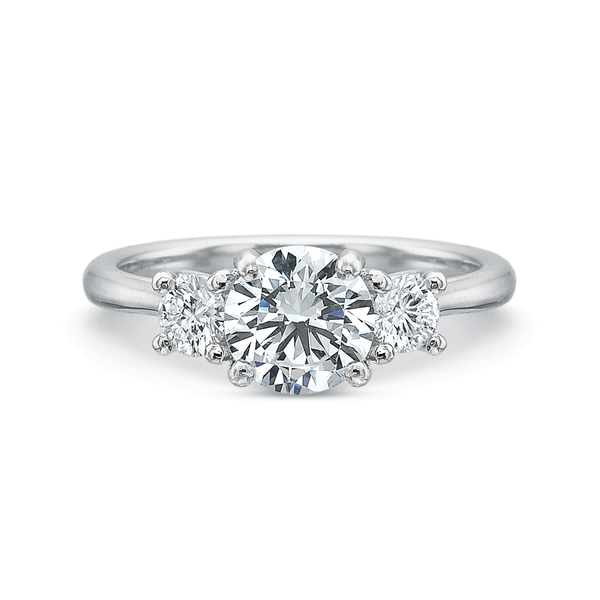 Shop the Classic Diamond Three Stone Platinum Engagement Ring Online