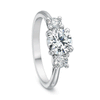 Shop the Classic Diamond Three Stone Platinum Engagement Ring Online