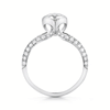 Shop 1 Carat Diamond Engagement Ring with Pave Diamond Band in Platinum Online