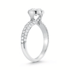 Shop 1 Carat Diamond Engagement Ring with Pave Diamond Band in Platinum Online
