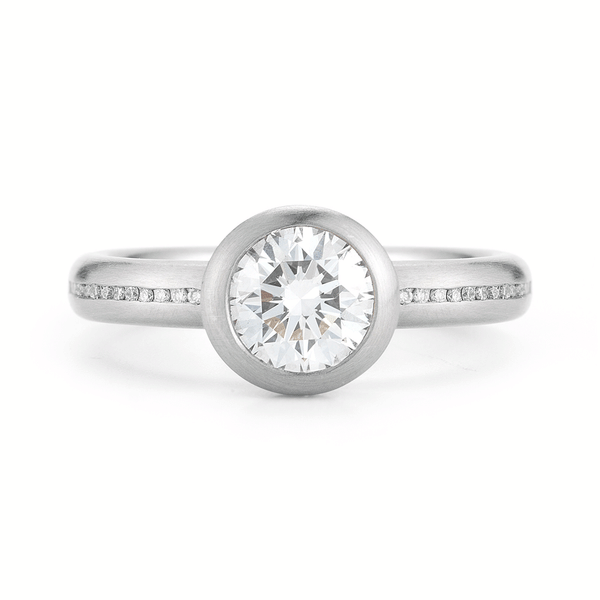 Shop 1 Carat Diamond Engagement Ring in Palladium White Gold Online