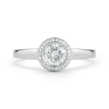 Shop the Half Carat Diamond Halo Engagement Ring in Platinum Online